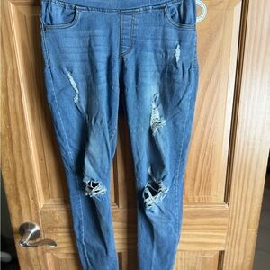 JVINI Distressed Blue Jeggings for Women